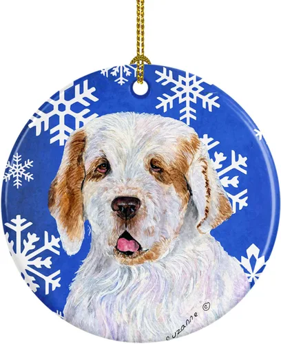 Miniatura 196 de Caroline's Treasures Cavalier Spaniel - Adorno de cerámica para colgar en el árbol de Navidad, para el hogar, Navidad, fiestas, regalo, 3 pulgadas