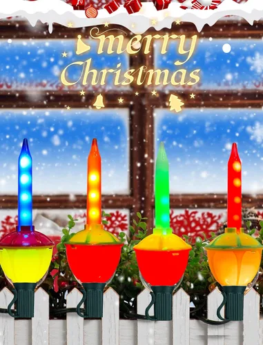 Miniatura 7 de Bombillas de repuesto de luces de burbujas de Navidad, bombillas de repuesto de luces LED tradicionales vintage de burbujas E12/C7, base