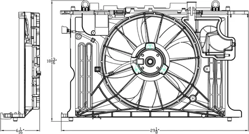 Miniatura 4 de TYC 623160 Conjunto de ventilador de refrigeración compatible con Toyota Corolla 2014-2019