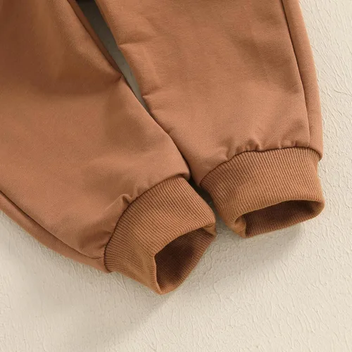 Miniatura 69 de Conjunto de sudadera de manga larga con cuello redondo y pantalones deportivos para bebés, ropa de invierno para bebé