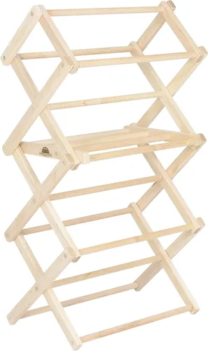Miniatura 9 de Pennsylvania Woodworks Estante de secado de ropa: Estante de madera dura de arce macizo para ropa de bebé, toallas de mano, delicadas y más, Pequeño