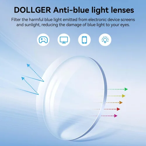Miniatura 5 de Dollger Gafas de bloqueo de luz azul para hombre, retro, sin marco, antifatiga, antifatiga, con filtro de rayos azules