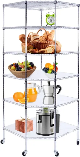 Miniatura 11 de BELANITAS Estantería de metal de 5 niveles, estantes de alambre de capas ajustables, estantería de alambre resistente para uso en el hogar, cocina