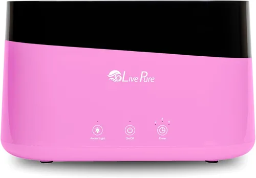 Miniatura 12 de LivePure LP300HUM Aqua Flame Humidificador de niebla fría – Pequeño humidificador ultrasónico de plantas para interiores con difusor de aceite Blanco