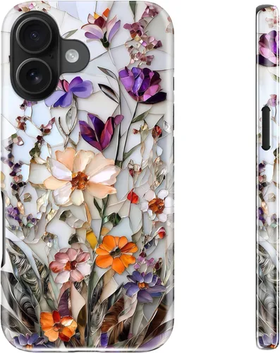 Miniatura 69 de bemal Funda para iPhone 12 Mini, estética, vintage, floreciente, peonía, concha, femenina, compatible con MagSafe, moderna, única, moderna, moderna