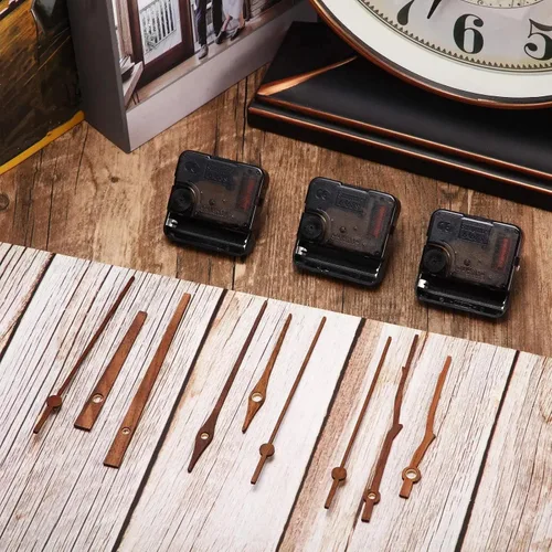 Miniatura 4 de Mudder Movimiento de reloj de eje largo de 3 piezas con 3 tipos de mecanismo de manos de madera de nogal con kit de reemplazo de movimiento