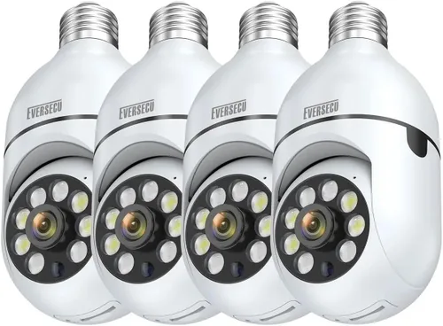 Miniatura 9 de EVERSECU Bombilla de luz inalámbrica de seguridad HD 1080P, WiFi de 2.4g y 5g, seguimiento automático de movimiento, audio de 2 vías, visión