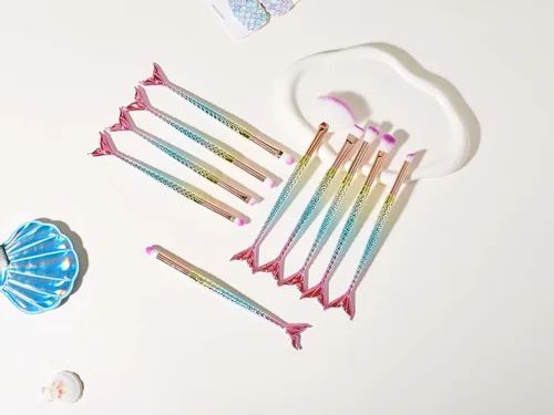 Miniatura 2 de COSHINE - Regalos de sirena para novia, 15 piezas de herramientas de maquillaje únicas, caja de regalo, brochas de maquillaje de sirena, bolsa
