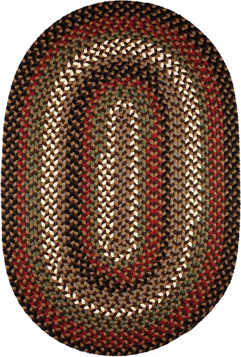 Miniatura 4 de Rhody Rug Mayflower MF23 Verdant/Spruce - Alfombra trenzada ovalada de 4 x 6 pies, decoración del hogar, tapete de piso o alfombra de dormitorio