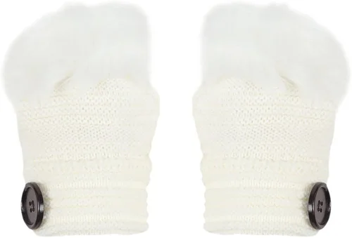 Miniatura 2 de Olinase Guantes de punto sin dedos para mujer de piel sintética elásticos para invierno cálidos