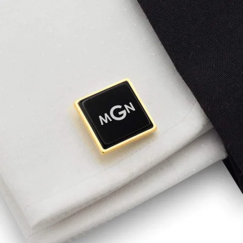 Miniatura 5 de Gemelos dorados con monograma para hombre - Gemelos personalizados para hombres - Gemelos con monograma - Regalo personalizado para el primer