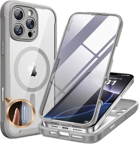 Miniatura 234 de Miracase Funda para iPhone 13 de 6.1 pulgadas, [sin burbujas] funda de teléfono de cuerpo completo con pantalla de vidrio completa integrada, sin