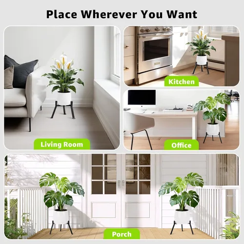 Miniatura 3 de Soporte de metal para plantas para interiores y exteriores, soporte de metal antioxidante, soportes de esquina estables para macetas de 5.9 a 8.7