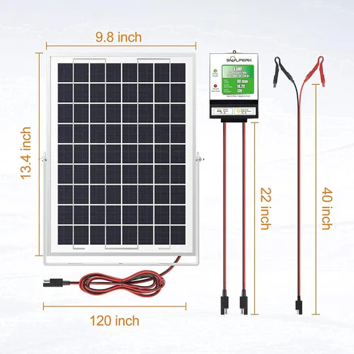 Miniatura 8 de Solperk Panel solar de 20 W, cargador solar para carga lenta y continua, cargador de batería solar y mantenedor, adecuado para automóviles