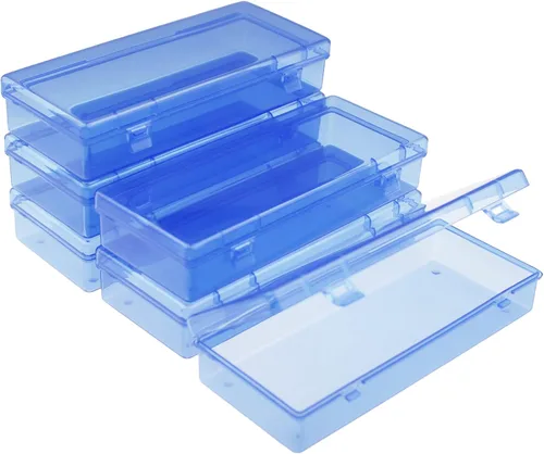 Miniatura 9 de Goodma 4 Piezas Cajas Rectangulares de Plástico Vacías Contenedores Organizadores de Almacenamiento con Tapas con Bisagras para Artículos Pequeños