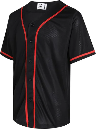 Miniatura 9 de Pullonsy Camiseta de béisbol en blanco para hombres y mujeres, camisas de manga corta con botones completos, hip hop, hipster, uniformes deportivos