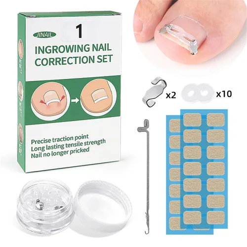 Miniatura 7 de Juego de herramientas de corrección de uñas encarnadas, 2 clips de inserción de acero inoxidable para tratamiento de uñas encarnadas, tiras