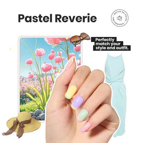 Miniatura 4 de Beetles - Juego de esmaltes de uñas pastel, 6 colores, rosa, azul, amarillo, nude, rosa, morado, juego de esmalte de uñas de secado rápido, secado