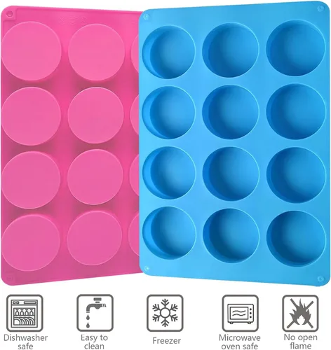 Miniatura 2 de Moldes de silicona para galletas de chocolate redondas, moldes de chocolate cilíndricos de 12 cavidades de SAGOOITS para oreo cubierto, galletas