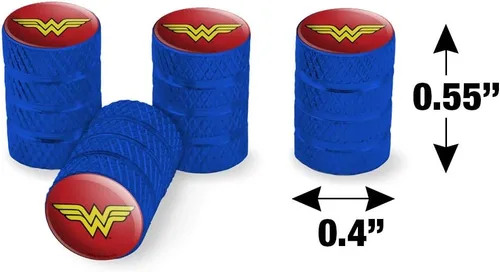 Miniatura 7 de GRAPHICS & MORE - Tapones para válvula de neumático de aluminio con el logo clásico de Wonder Woman Azul
