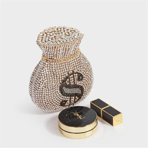 Miniatura 6 de Tngan Bolsa de dinero para mujer, bolsa de noche con cristales brillantes, monederos de diamantes de imitación, boda, fiesta, baile de graduación