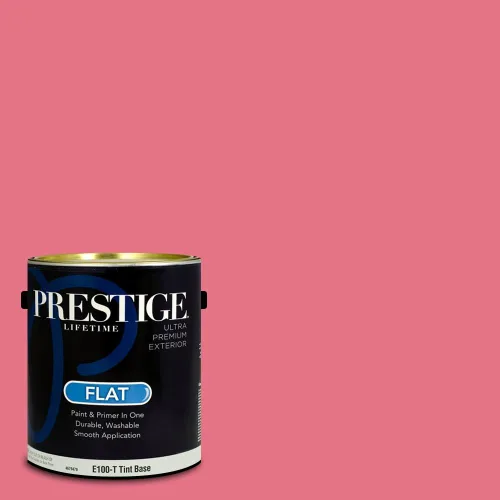 Miniatura 21 de Prestige Paints E100-T-SW6591 Pintura exterior e imprimación en uno, 1 galón, plano, combinación comparable de Sherwin Williams Amaryllis, 1 galón