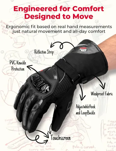 Miniatura 3 de Guantes para moto, invierno, para hombres y mujeres, impermeables