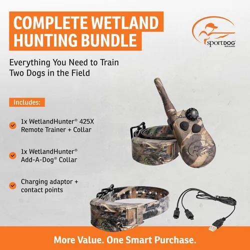 Miniatura 2 de SportDOG Brand WetlandHunter 425X - Collar estático de camuflaje para perro con control remoto y collar de perro Add-A-Dog – Entrenador remoto
