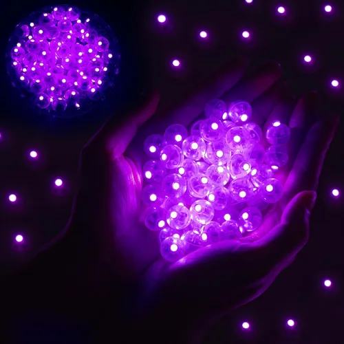 Miniatura 11 de 50 luces de globo, mini luces LED, redondas, largas esperas, lámpara de bola para linterna de papel, fiesta de cumpleaños, Navidad, Halloween, Azul