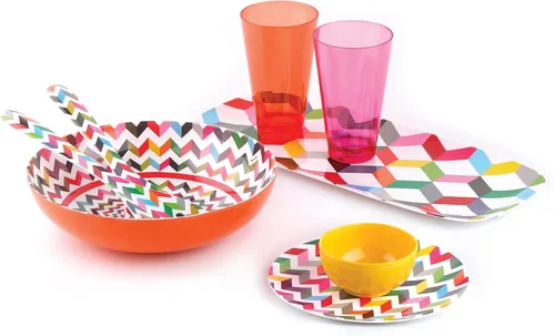 Miniatura 32 de French Bull Juego de 4 platos – Juego de 4 platos de ensalada de melamina de 9 pulgadas – Vajilla de melamina para interiores y exteriores – Foli