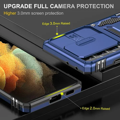 Miniatura 5 de Asuwish Funda de teléfono para Samsung Galaxy S21 Ultra Glaxay S21ultra 5G con protector de pantalla y cubierta deslizante para cámara deslizante