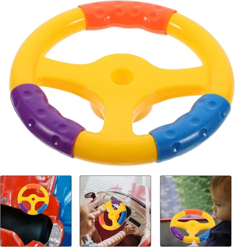 Miniatura 3 de Alipis Volante de juguete para niños para parachoques de 6.49 pulgadas, volante universal de plástico duradero con tornillo para niños, juego