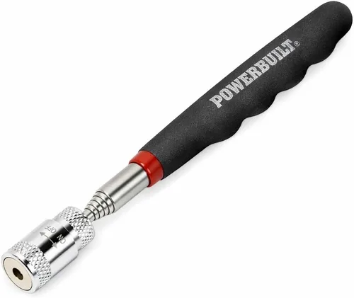 Powerbuilt Herramienta de recogida magnética telescópica con luz LED de 8 lb - 940606