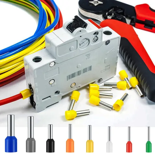 Miniatura 6 de Kit de 800 conectores de virola de alambre, AWG 22-10, kit de conectores de terminales de casquillo de cable con aislamiento de nailon de cobre