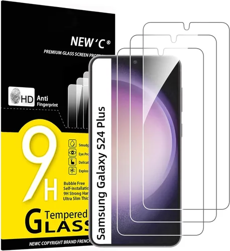 Miniatura 13 de NEW'C Paquete de 3 protectores de pantalla de vidrio templado diseñados para Samsung Galaxy S22+ / S22 Plus, compatible con fundas, antiarañazos