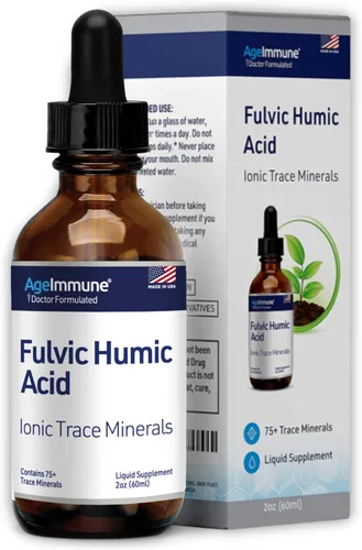 Suplemento líquido de ácido húmico fúlvico 75 + minerales traza - planta derivada en Estados Unidos - Concentrado de minerales de ácido fúlvico para