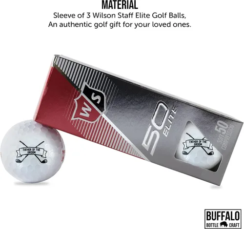 Miniatura 2 de Regalo de boda del padre del novio, funda de 3 pelotas de golf Wilson Staff Elite