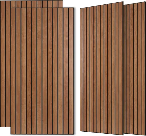 Miniatura 16 de Paneles de sonido de chapa de madera, paquete de 10 paneles de pared de 47.2 x 23.6 pulgadas, paneles acústicos decorativos para paredes