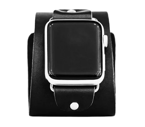 Correa ancha de cuero compatible con Apple Watch de 1.496 in 1.575 in 1.614 in 1.654 in 1.732 in 1.772 in 1.811 in 1.929 in, hecho a mano UA 1105