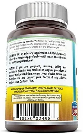 Miniatura 3 de Increíble Omega 3.6.9 1200 mg, cápsulas blandas (sin OMG, sin gluten) Fórmula única que combina aceite de linaza 400 mg, aceite de pescado 400 mg