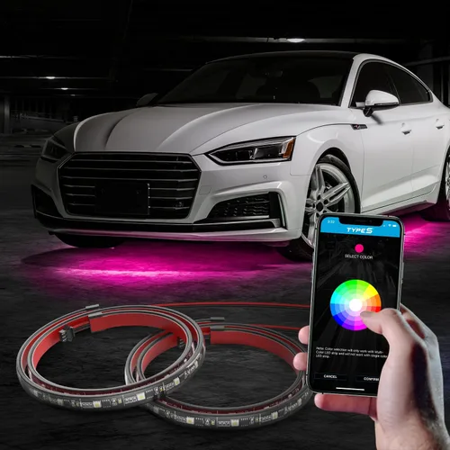 TYPE S - Kit de iluminación inteligente exterior de 72 pulgadas, camión, camioneta, ajuste universal, LED multicolor, impermeable, 12 V, 1.15