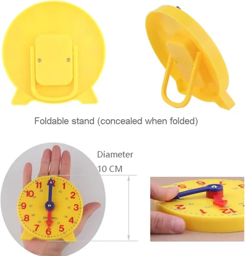 Miniatura 4 de Reloj de aprendizaje para niños y estudiantes, equipo para profesores, 4 pulgadas, 12/24 horas, reloj de enseñanza, reloj educativo para aula