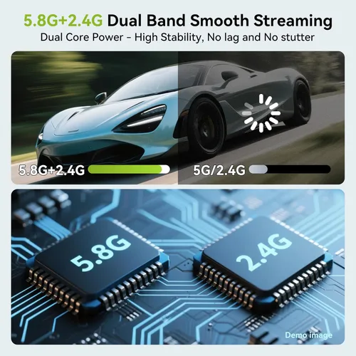 Miniatura 3 de Transmisor y receptor HDMI inalámbrico 2.4G+5G 328FT/100M Soporte 4K Decodificación 1080P@60Hz Extensor Salida de video HD para video y audio a Verde