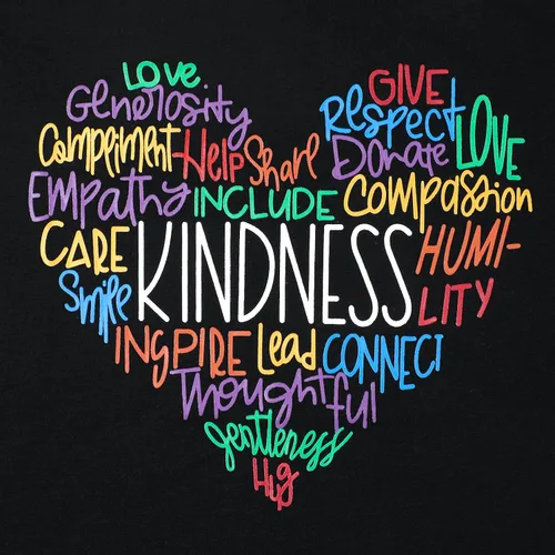 Miniatura 2 de MOUSYA Camiseta gráfica de bondad para mujer, lindas camisetas gráficas con texto en inglés "Be Kind", camiseta con letras inspiradoras