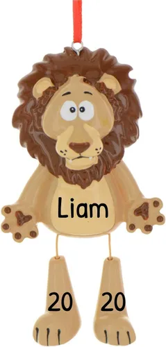 Adornos personalizados de animales 2024 – Adornos de león para árbol de Navidad, decoración de león, regalos para amantes de los animales, regalos