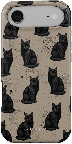 Miniatura 80 de BURGA-Funda p/teléfono compatible c/iPhone 14 Plus, carcasa rígida híbrida de 2 capas + Funda protectora de silicona, almendras latte a lunares