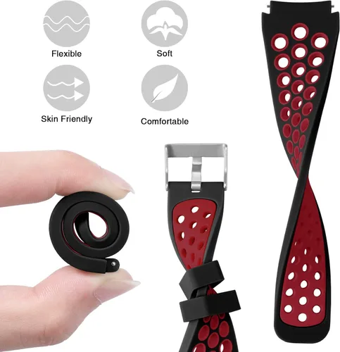Miniatura 8 de Lerobo - Correa de reloj de silicona suave transpirable de 22 mm compatible con Samsung Galaxy Watch 3 de 45 mm/Galaxy Watch de 46 mm/Gear S3