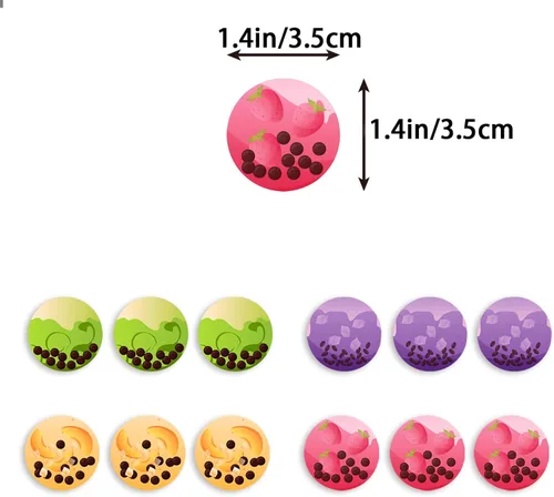 Miniatura 4 de 12 bolsas de fiesta de té Boba con calcomanías, recuerdos y decoraciones de fiesta de té Boba