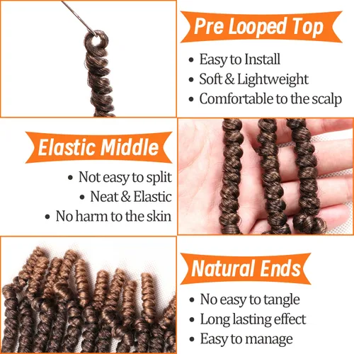 Miniatura 3 de 8 paquetes de cabello corto Bob Spring Twist de ganchillo para niños de 6 pulgadas, cabello de ganchillo pretrenzado estilo Passion Twist para T27#
