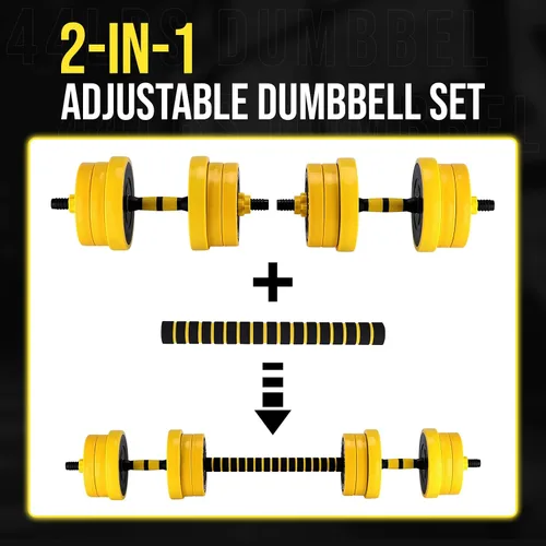 Miniatura 2 de Juego de mancuernas y mancuernas ajustables de 44 libras, juego de mancuernas ajustables 2 en 1 para gimnasio en casa